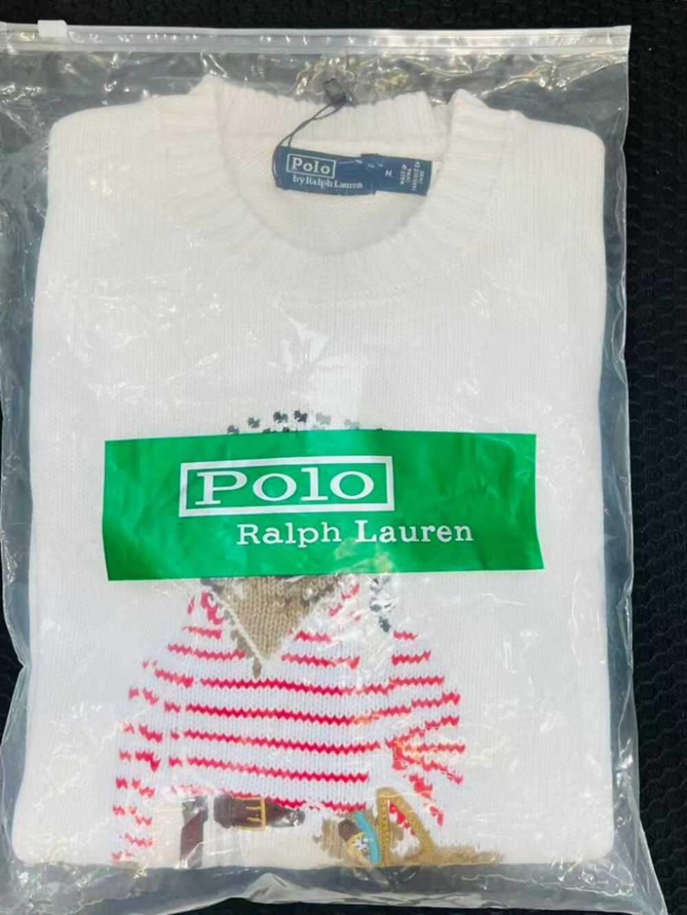 Ralph Lauren White Vacation Bear Sweater M NWT - Picture 6 of 7